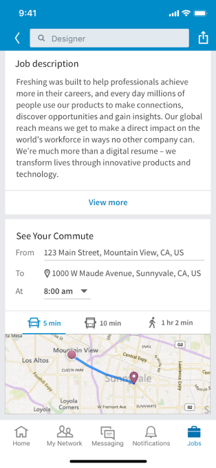 LinkedIn debuts Your Commute, navigation and maps to evaluate jobs based on how far they are