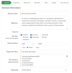 Job Seeker Add Resume