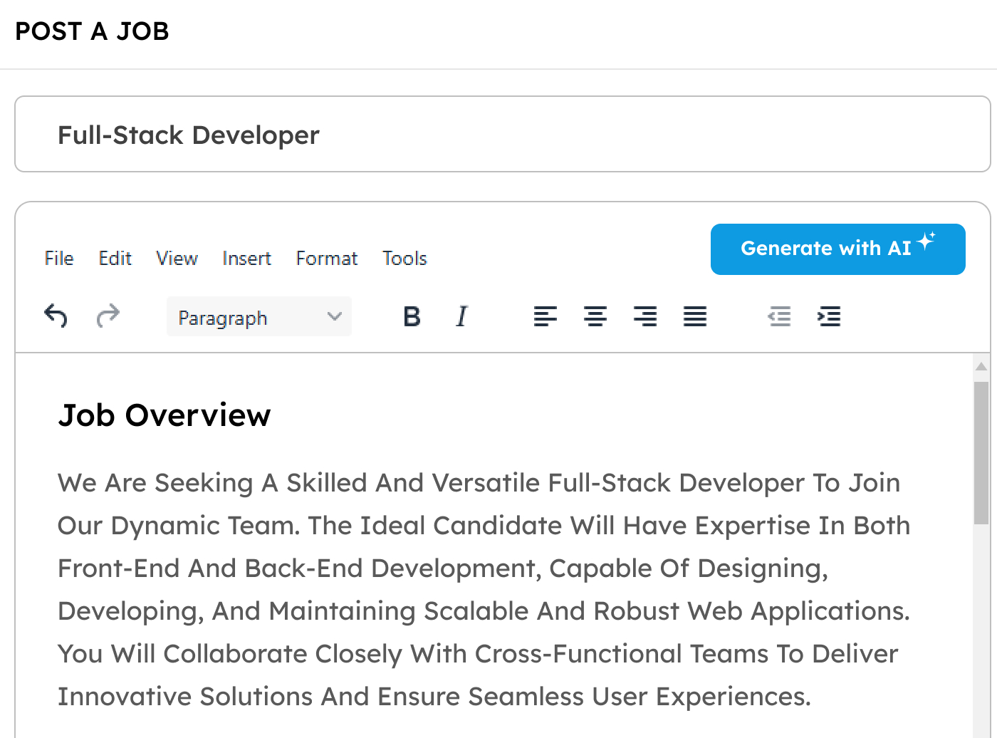 AI Job Description Generator